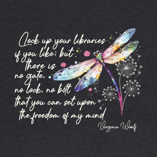 Virginia Woolf's freedom quote design in ivory by PoeticTheory